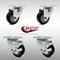 Service Caster 3.5 Inch SS Black Polyurethane Swivel Top Plate Caster Set with 2 Brakes SCC SCC-SS20S3514-PPUB-BLK-2-TLB-2 - alternate 2